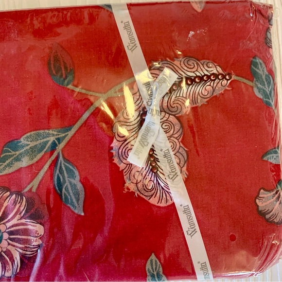 Vintage Wamsutta Supercale 100% cotton 200 thread count full fitted sheet Red - Picture 4 of 12